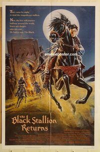 v188 BLACK STALLION RETURNS one-sheet movie poster '83 Teri Garr, horses!