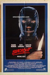 v192 BLACKOUT one-sheet movie poster '85 Richard Widmark, Carradine