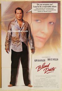 v195 BLIND DATE one-sheet movie poster '87 Kim Basinger, Bruce Willis