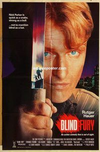 v196 BLIND FURY one-sheet movie poster '89 Rutger Hauer, Terry O'Quinn