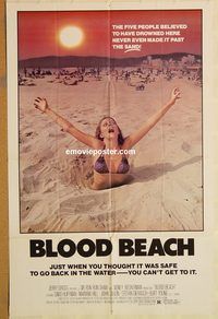 v199 BLOOD BEACH one-sheet movie poster '81 classic quicksand image!