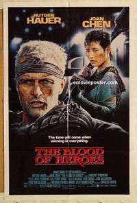 v201 BLOOD OF HEROES one-sheet movie poster '90 Rutger Hauer, Joan Chen