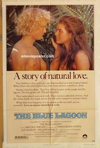 v208 BLUE LAGOON one-sheet movie poster '80 Brooke Shields, Atkins