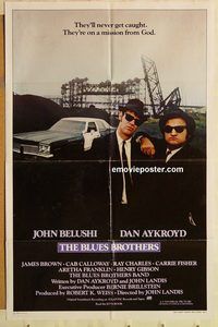 v211 BLUES BROTHERS one-sheet movie poster '80 John Belushi, Dan Aykroyd