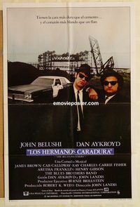 v212 BLUES BROTHERS Spanish/US one-sheet movie poster '80 Belushi, Aykroyd