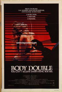 v215 BODY DOUBLE one-sheet movie poster '84 De Palma, Melanie Griffith