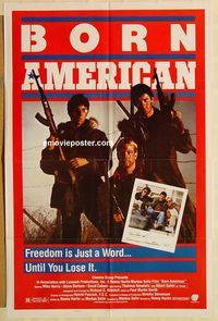 v222 BORN AMERICAN style B one-sheet movie poster '86 Renny Harling