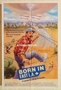 v223 BORN IN EAST LA one-sheet movie poster '87 Cheech Marin, Stern