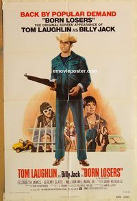 v224 BORN LOSERS one-sheet movie poster R74 Tom Laughlin, Billy Jack