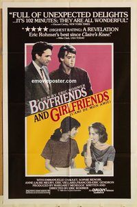 v231 BOYFRIENDS & GIRLFRIENDS one-sheet movie poster '87 French sex!