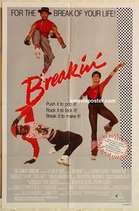 v236 BREAKIN' one-sheet movie poster '84 break-dancing Shabba-doo!