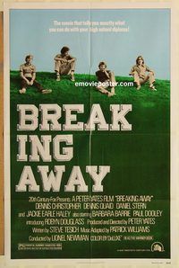 v239 BREAKING AWAY one-sheet movie poster '79 Dennis Christopher, Quaid