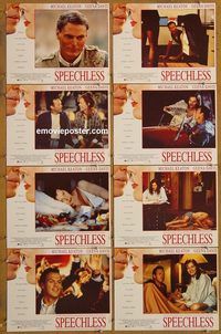 a650 SPEECHLESS 8 English movie lobby cards '94 Keaton, Geena Davis