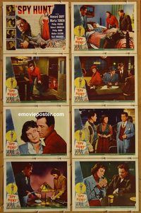 a657 SPY HUNT 8 movie lobby cards '50 Howard Duff, Marta Toren