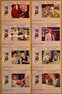 a662 STANLEY & IRIS 8 movie lobby cards '89 De Niro, Jane Fonda