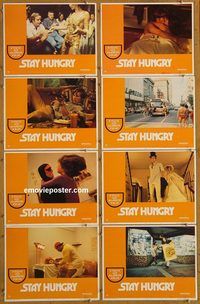 a668 STAY HUNGRY 8 movie lobby cards '76 Mr Universe contest!