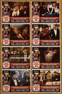 a673 STING 2 8 movie lobby cards '83 Jackie Gleason, gambling!