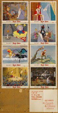 a692 SWORD IN THE STONE 8 movie lobby cards '64 Disney, King Arthur!