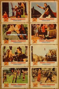 a693 SWORD OF THE CONQUEROR 8 movie lobby cards '62 Jack Palance