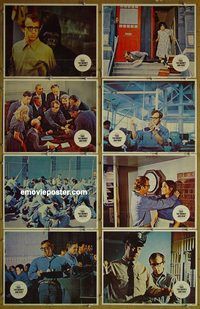 a694 TAKE THE MONEY & RUN 8 movie lobby cards '69 Woody Allen, Margolin