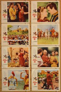 a696 TARAS BULBA 8 movie lobby cards '62 Tony Curtis, Yul Brynner