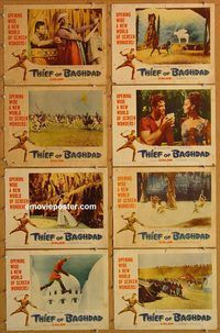 a715 THIEF OF BAGHDAD 8 movie lobby cards '61 Steve Reeves