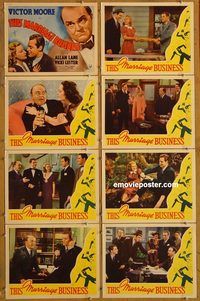 a720 THIS MARRIAGE BUSINESS 8 movie lobby cards '38 Victor Moore