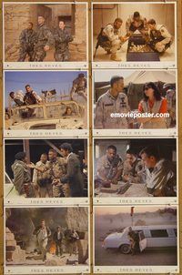 a722 THREE KINGS 8 Spanish/US movie lobby cards '99 Clooney, Wahlberg