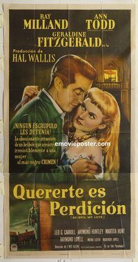 b933 SO EVIL MY LOVE Spanish three-sheet movie poster '48 Ray Milland, Todd