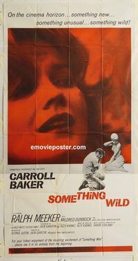 b934 SOMETHING WILD three-sheet movie poster '62 Carroll Baker, Meeker