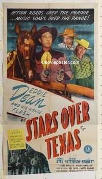 b949 STARS OVER TEXAS three-sheet movie poster '46 Eddie Dean western!