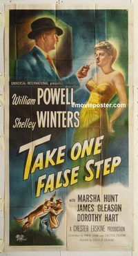 b969 TAKE ONE FALSE STEP three-sheet movie poster '49 William Powell, Winters