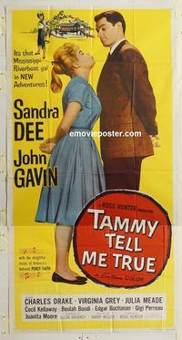 b971 TAMMY TELL ME TRUE three-sheet movie poster '61 Sandra Dee, John Gavin