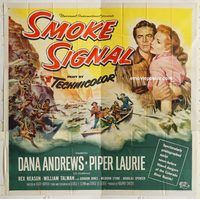 b085 SMOKE SIGNAL six-sheet movie poster '55 Dana Andrews, Piper Laurie