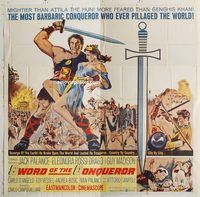 b087 SWORD OF THE CONQUEROR six-sheet movie poster '62 Jack Palance