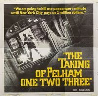 b088 TAKING OF PELHAM 1 2 3 int'l six-sheet movie poster '74 Matthau, Shaw