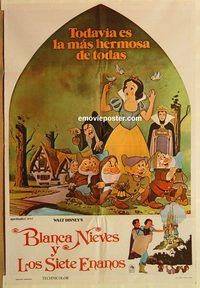 b482 SNOW WHITE & THE SEVEN DWARFS Argentinean movie poster R70s Disney