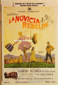 b487 SOUND OF MUSIC Awards style Argentinean movie poster '65 Andrews