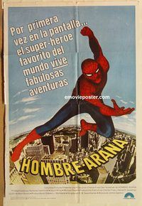 b491 SPIDERMAN Argentinean movie poster '77 Marvel Comic!