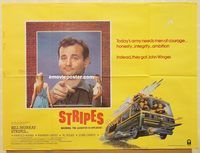 b230 STRIPES British quad movie poster '81 Bill Murray, Harold Ramis