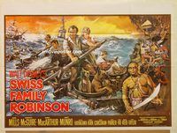 b231 SWISS FAMILY ROBINSON British quad movie poster R76 Disney