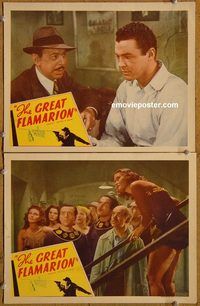 e131 GREAT FLAMARION 2 vintage movie lobby cards '45 Anthony Mann