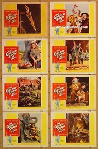 e853 GREATEST SHOW ON EARTH 8 vintage movie lobby cards R60 Heston