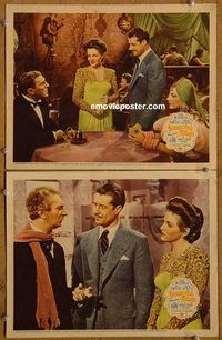 e134 GREENWICH VILLAGE 2 vintage movie lobby cards '44 Miranda, Ameche