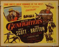 d842 GUNFIGHTERS vintage movie title lobby card '47 Randolph Scott, Zane Grey