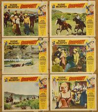 e656 GUNPOINT 6 vintage movie lobby cards '66 Audie Murphy western!