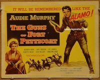 d844 GUNS OF FORT PETTICOAT vintage movie title lobby card '57 Audie Murphy