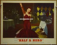 d301 HALF A HERO vintage movie lobby card #8 '53 Polly Bergen singing love!