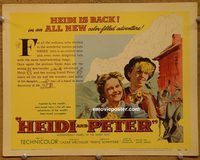 d848 HEIDI & PETER vintage movie title lobby card '56 Franz Schnyder, Johanna Spyri