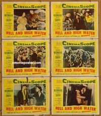 e658 HELL & HIGH WATER 6 vintage movie lobby cards '54 Sam Fuller